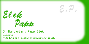 elek papp business card